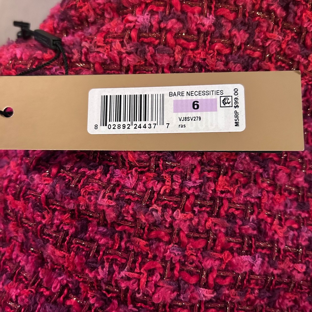 Donna Karan New York Bare necessities Skirt Womens Size 6 Red & Black Tweed New - Picture 13 of 13